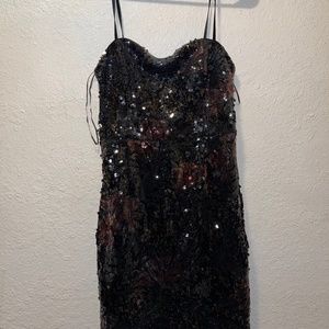 Guess Womens Salvador Sequined Bodycon Party Dress, Black